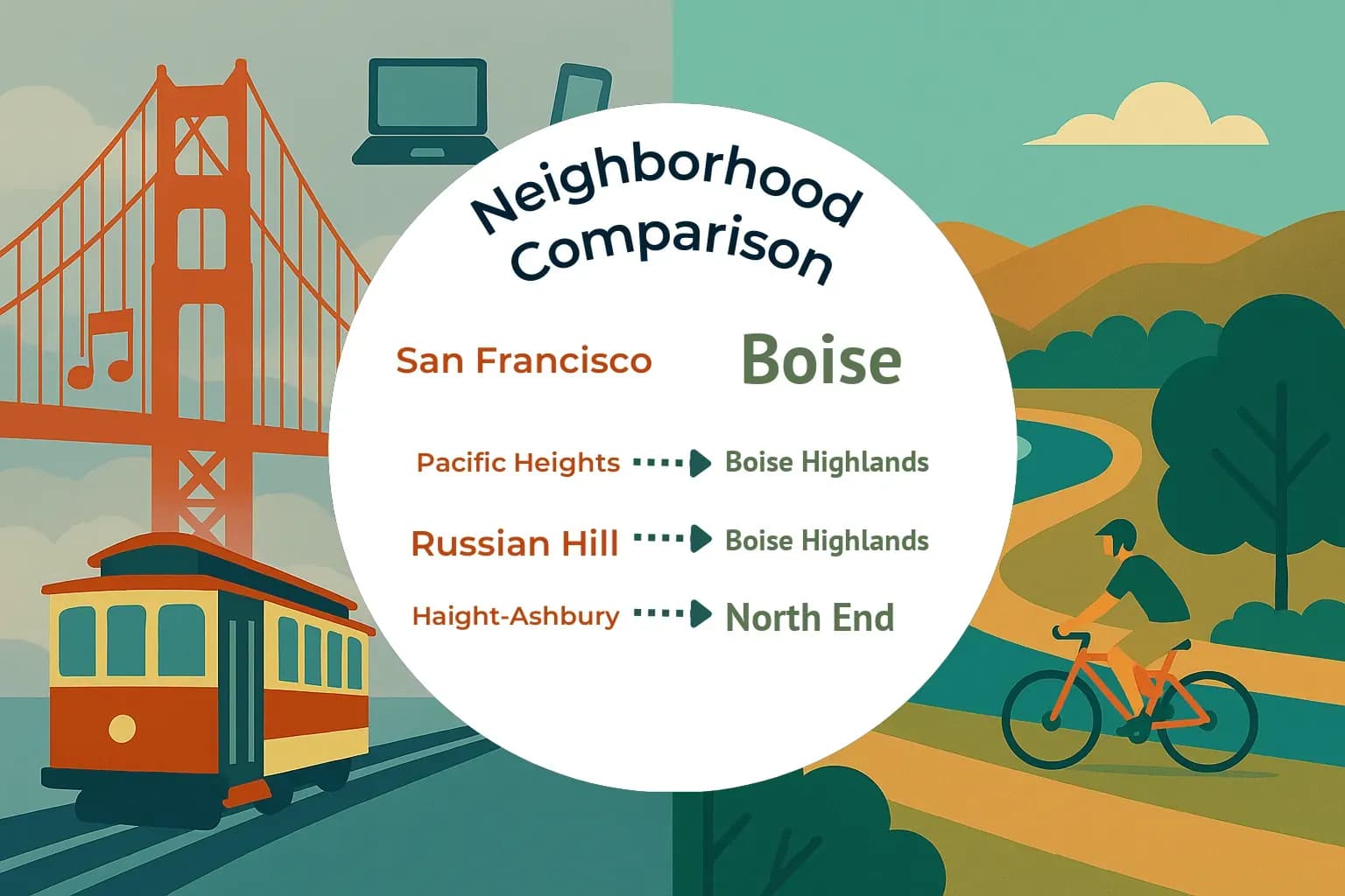 San Francisco vs Boise Neighborhood Comparison