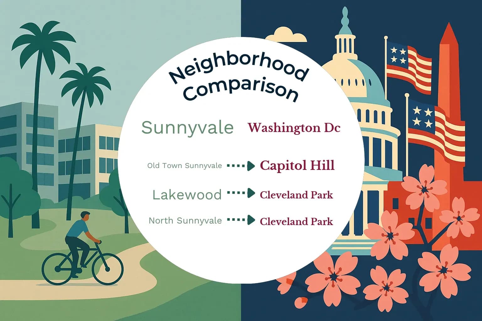 Sunnyvale vs Washington DC Neighborhood Comparison
