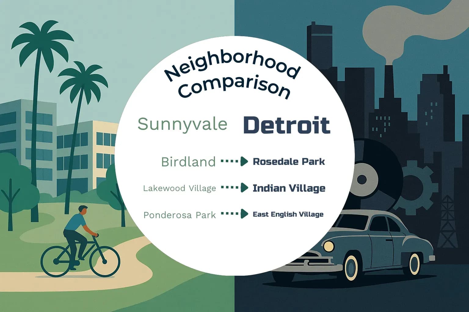 Sunnyvale vs Detroit Neighborhood Comparison