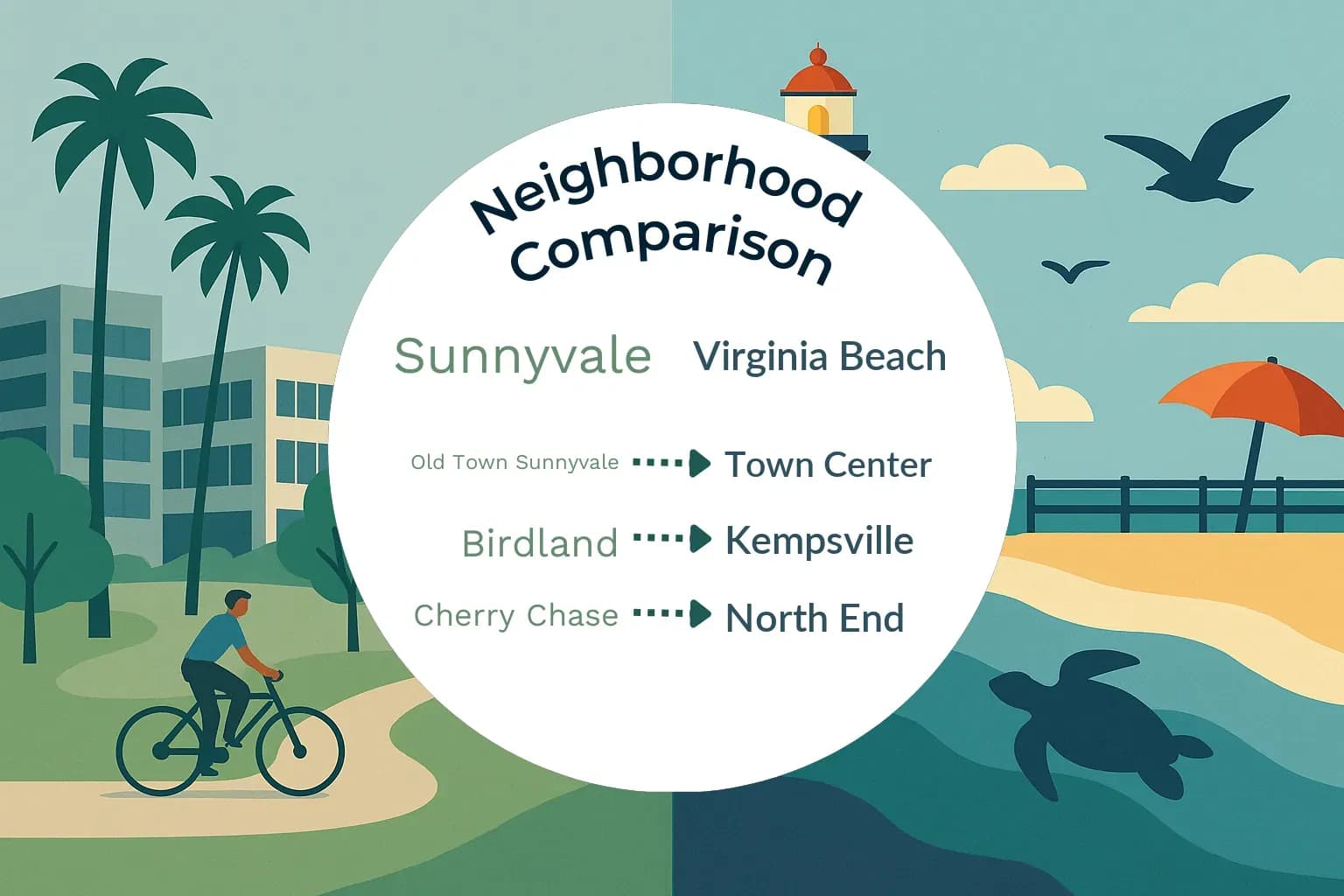 Sunnyvale vs Virginia Beach Neighborhood Comparison
