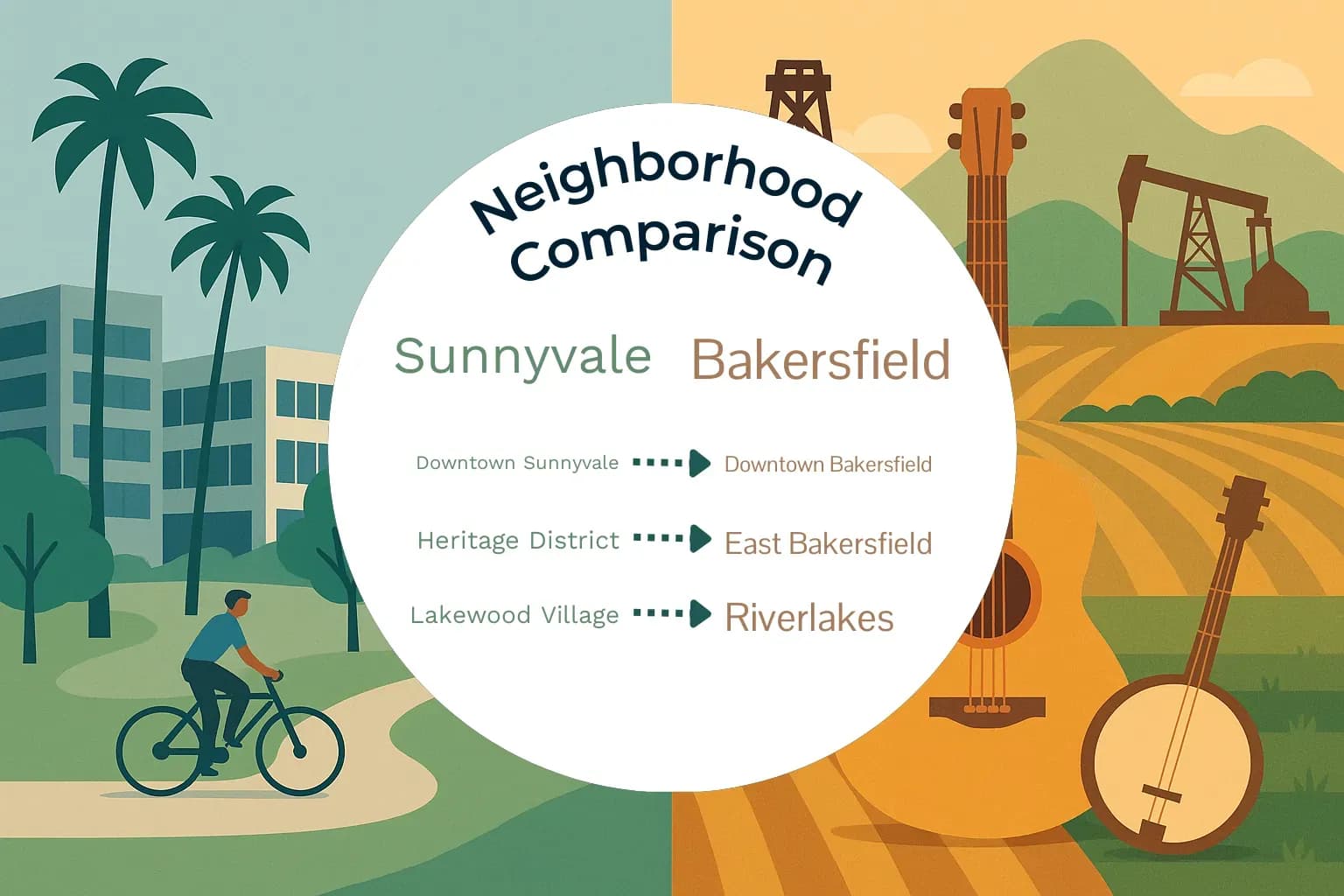 Sunnyvale vs Bakersfield Neighborhood Comparison