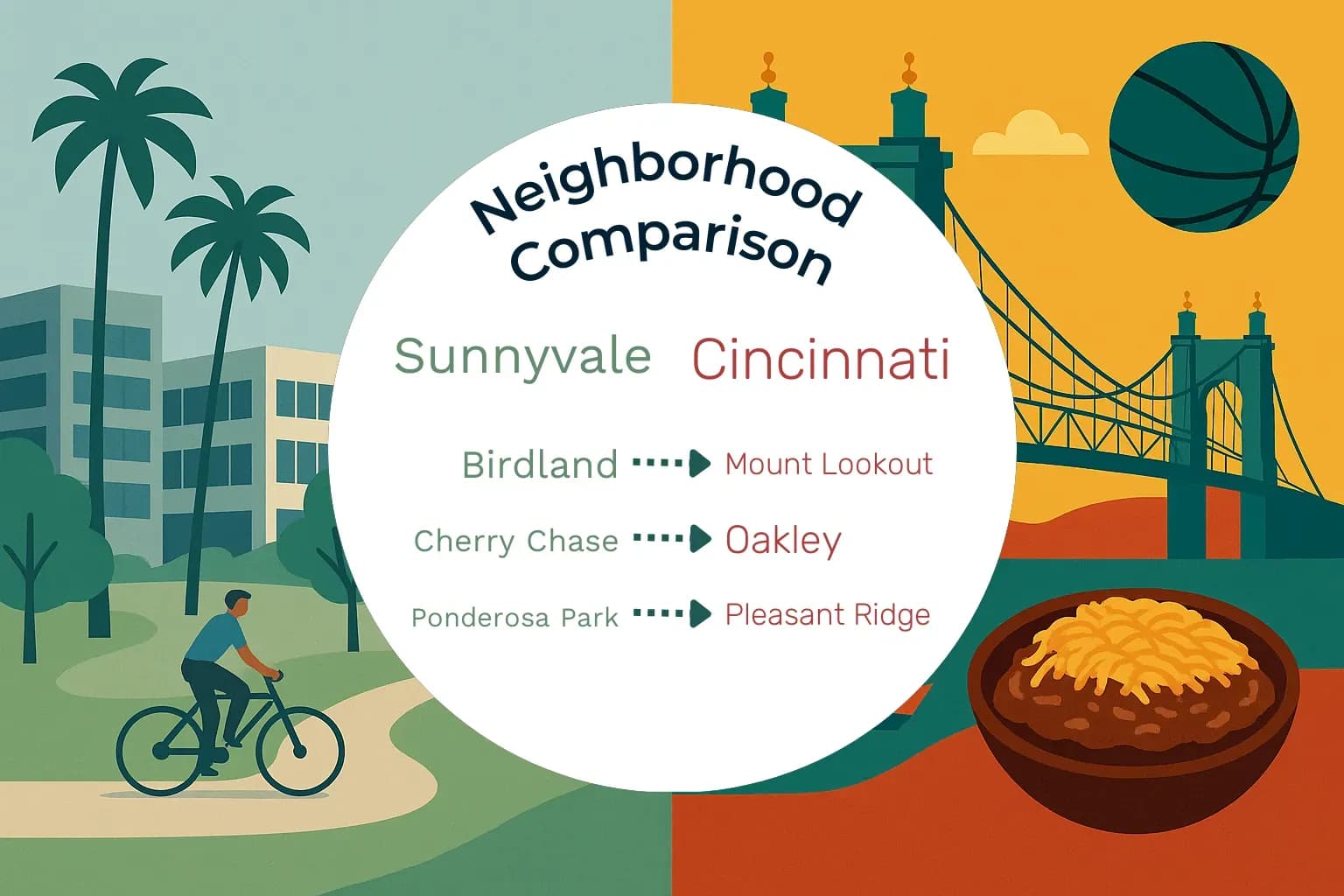Sunnyvale vs Cincinnati Neighborhood Comparison