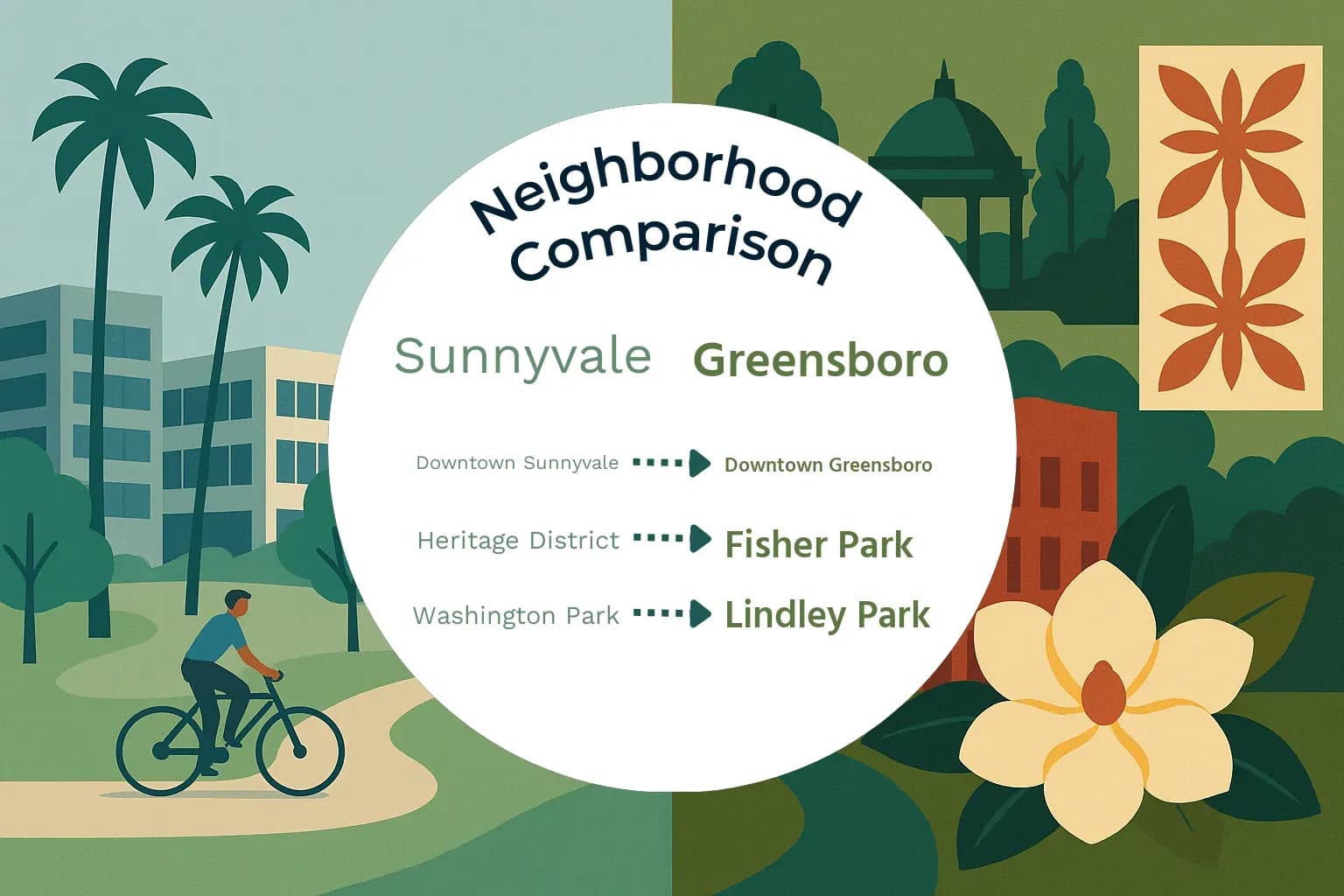 Sunnyvale vs Greensboro Neighborhood Comparison