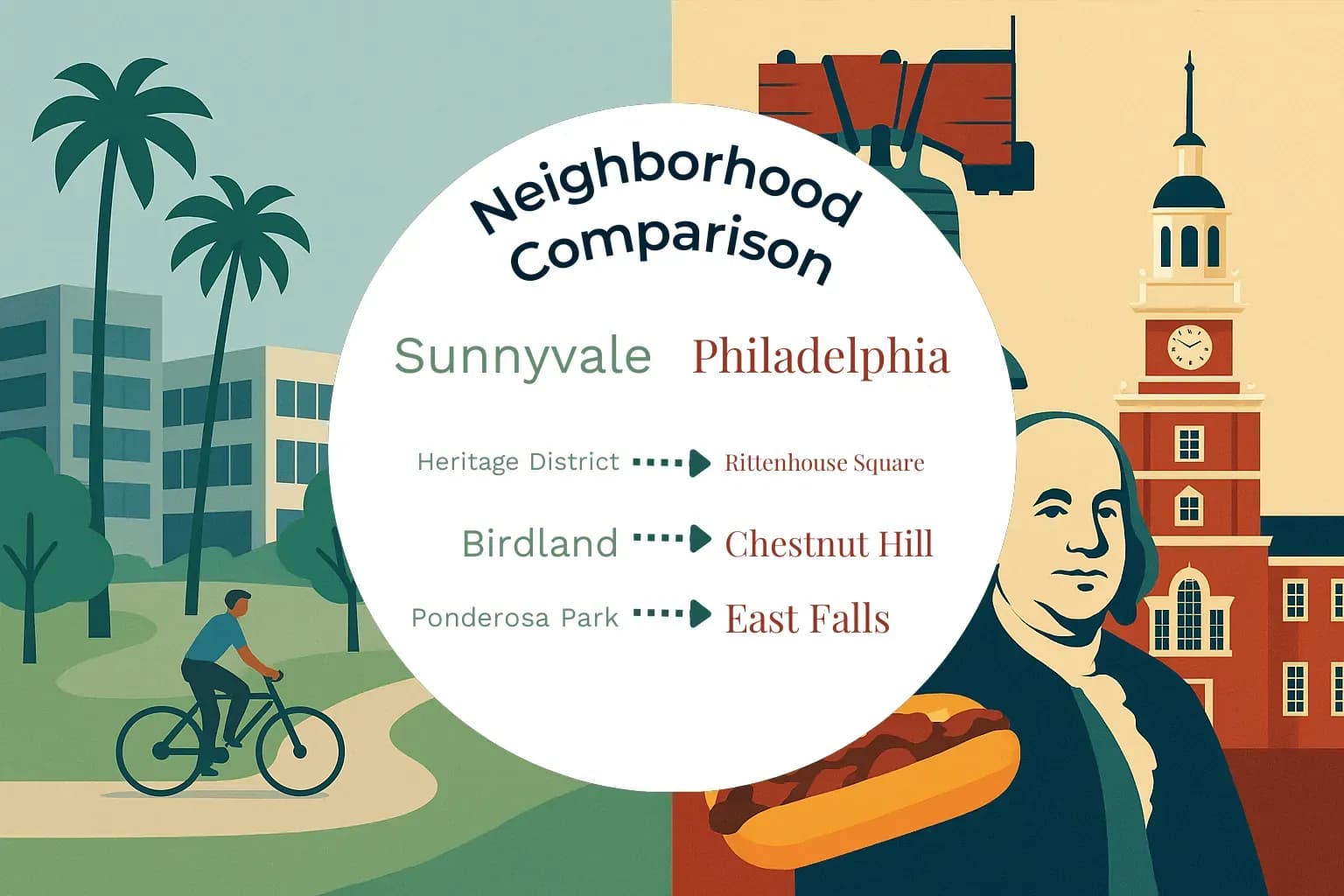 Sunnyvale vs Philadelphia Neighborhood Comparison