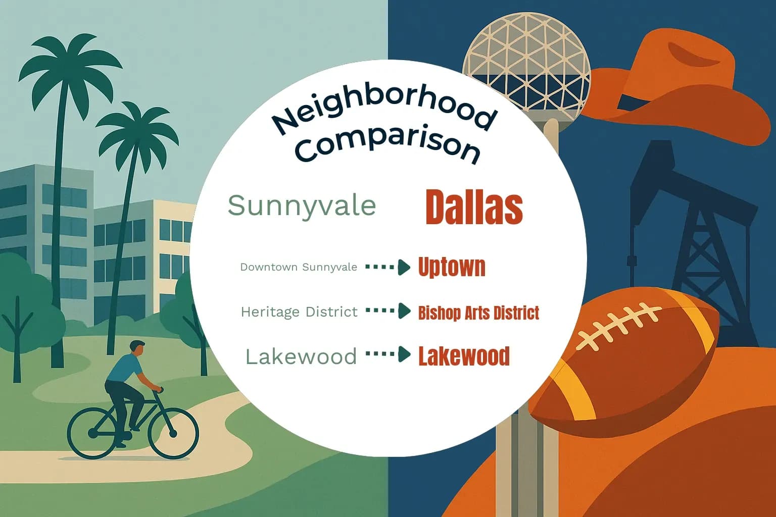 Sunnyvale vs Dallas Neighborhood Comparison