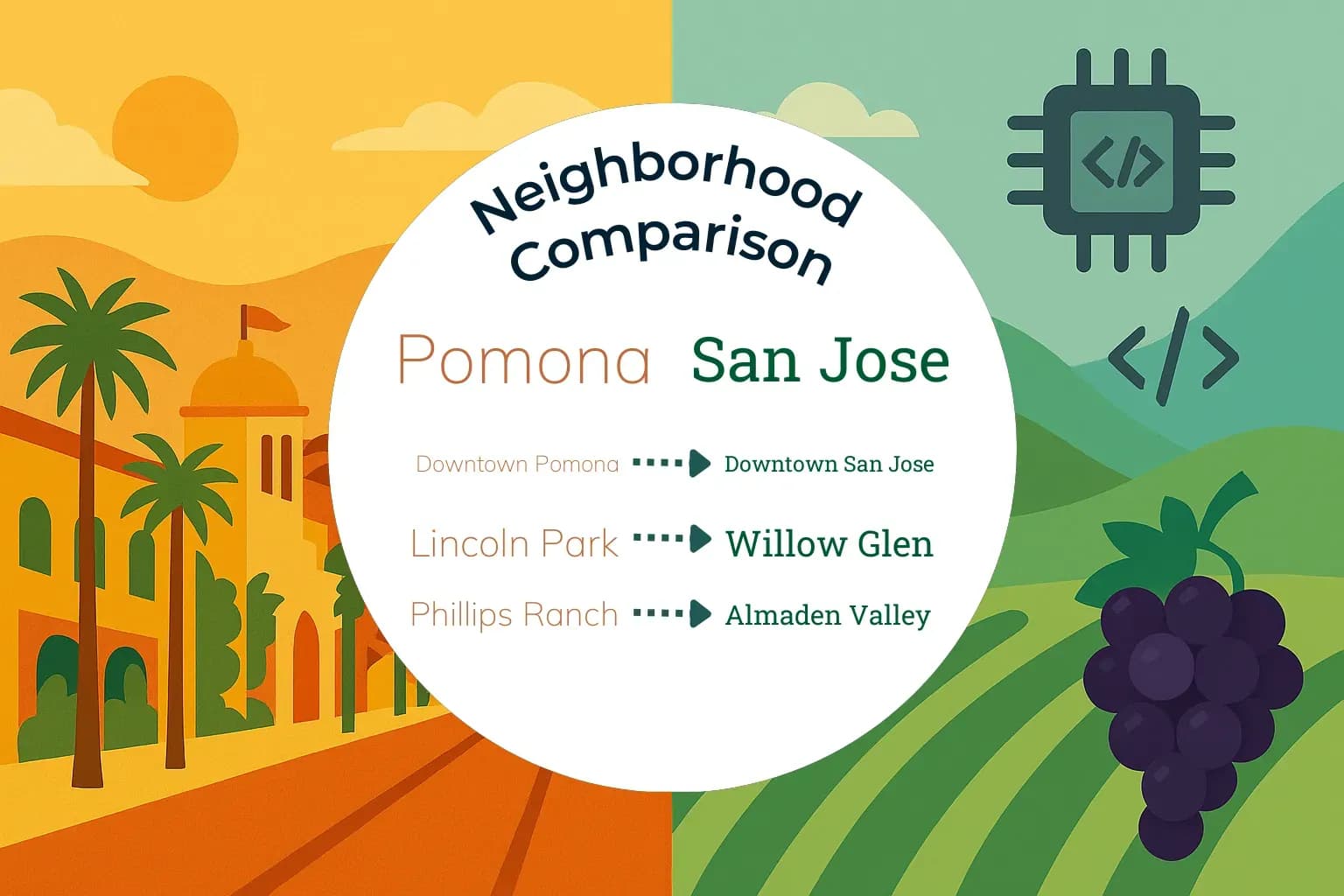 Pomona vs San Jose Neighborhood Comparison