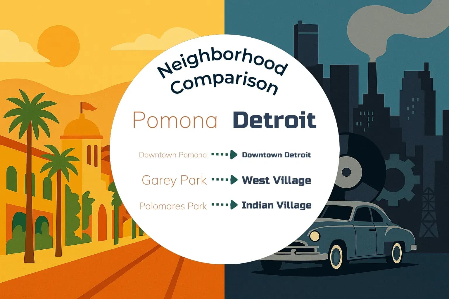 Pomona vs Detroit Neighborhood Comparison
