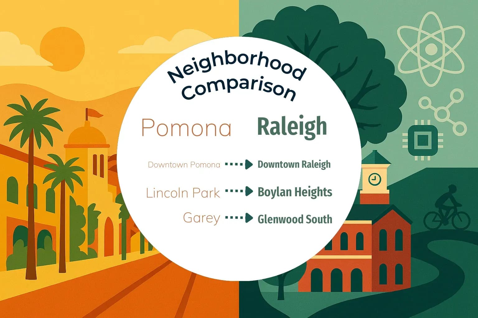 Pomona vs Raleigh Neighborhood Comparison