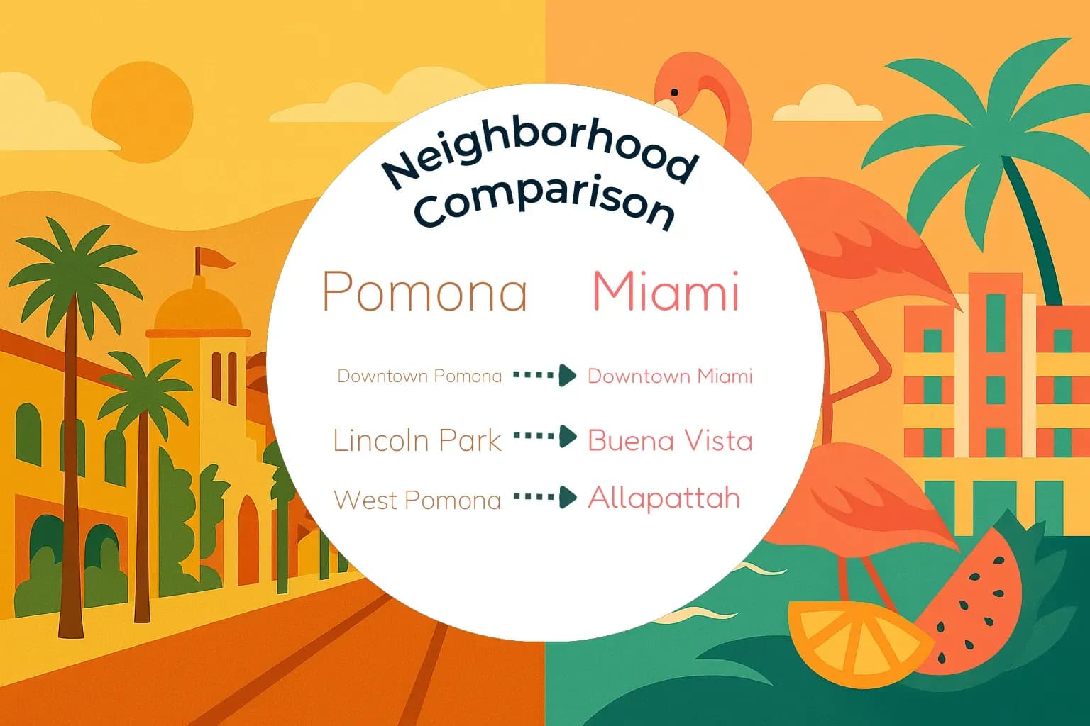 Pomona vs Miami Neighborhood Comparison