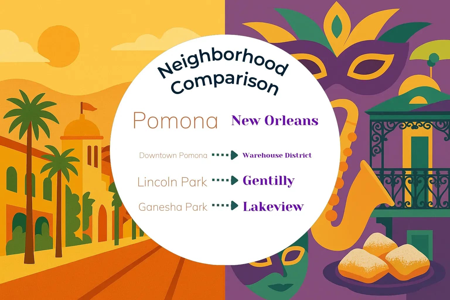 Pomona vs New Orleans Neighborhood Comparison