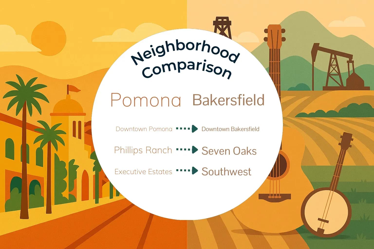 Pomona vs Bakersfield Neighborhood Comparison