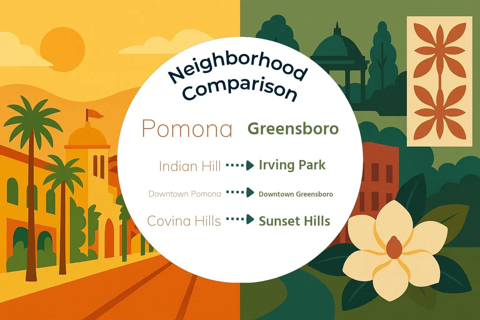 Pomona vs Greensboro Neighborhood Comparison