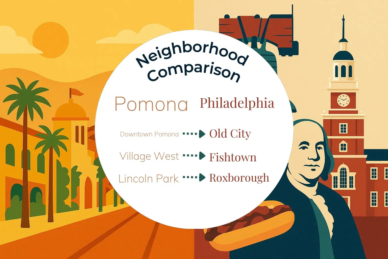 Pomona vs Philadelphia Neighborhood Comparison