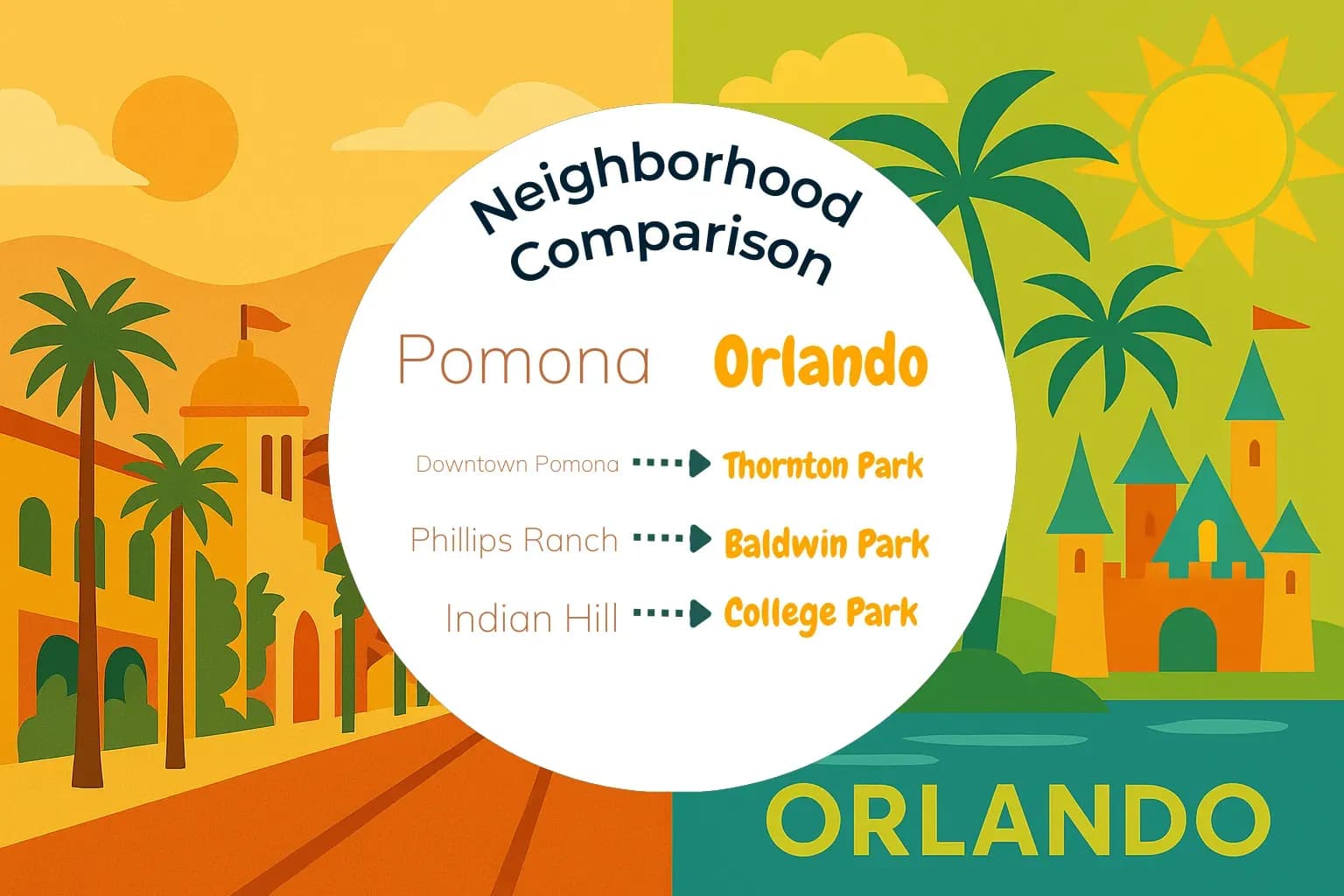 Pomona vs Orlando Neighborhood Comparison
