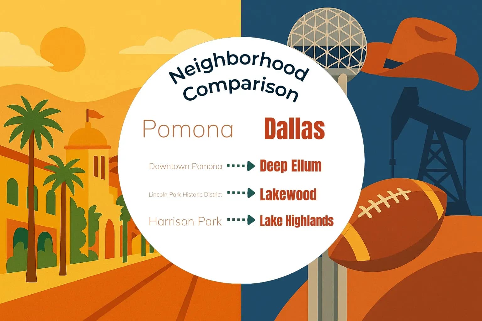 Pomona vs Dallas Neighborhood Comparison