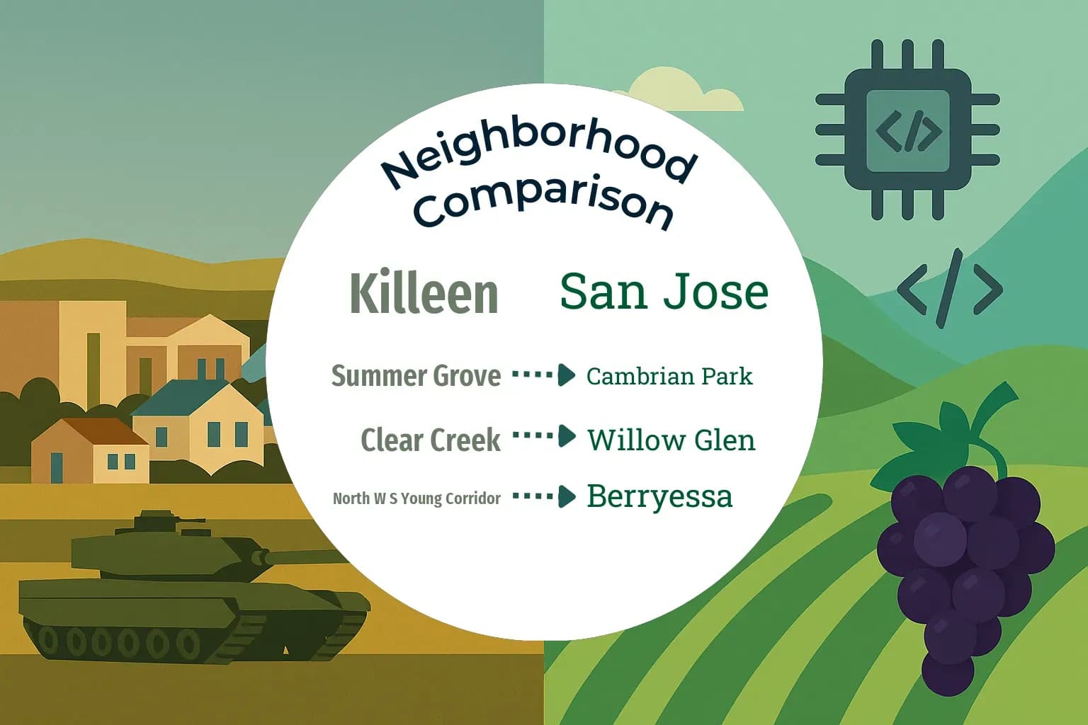 Killeen vs San Jose Neighborhood Comparison