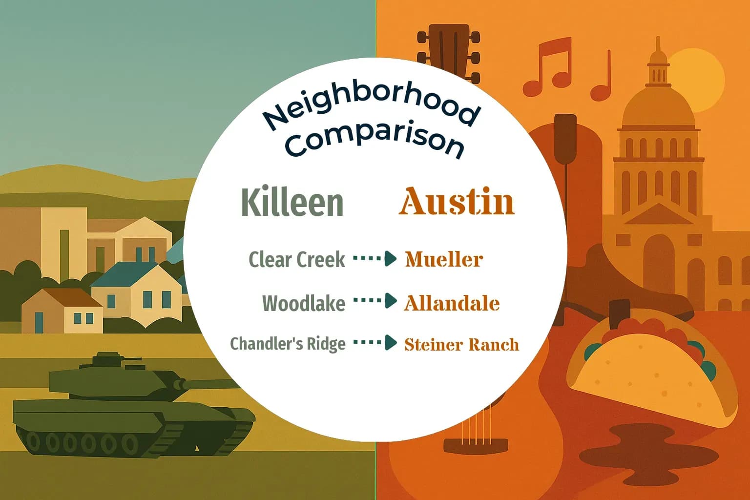 Killeen vs Austin Neighborhood Comparison
