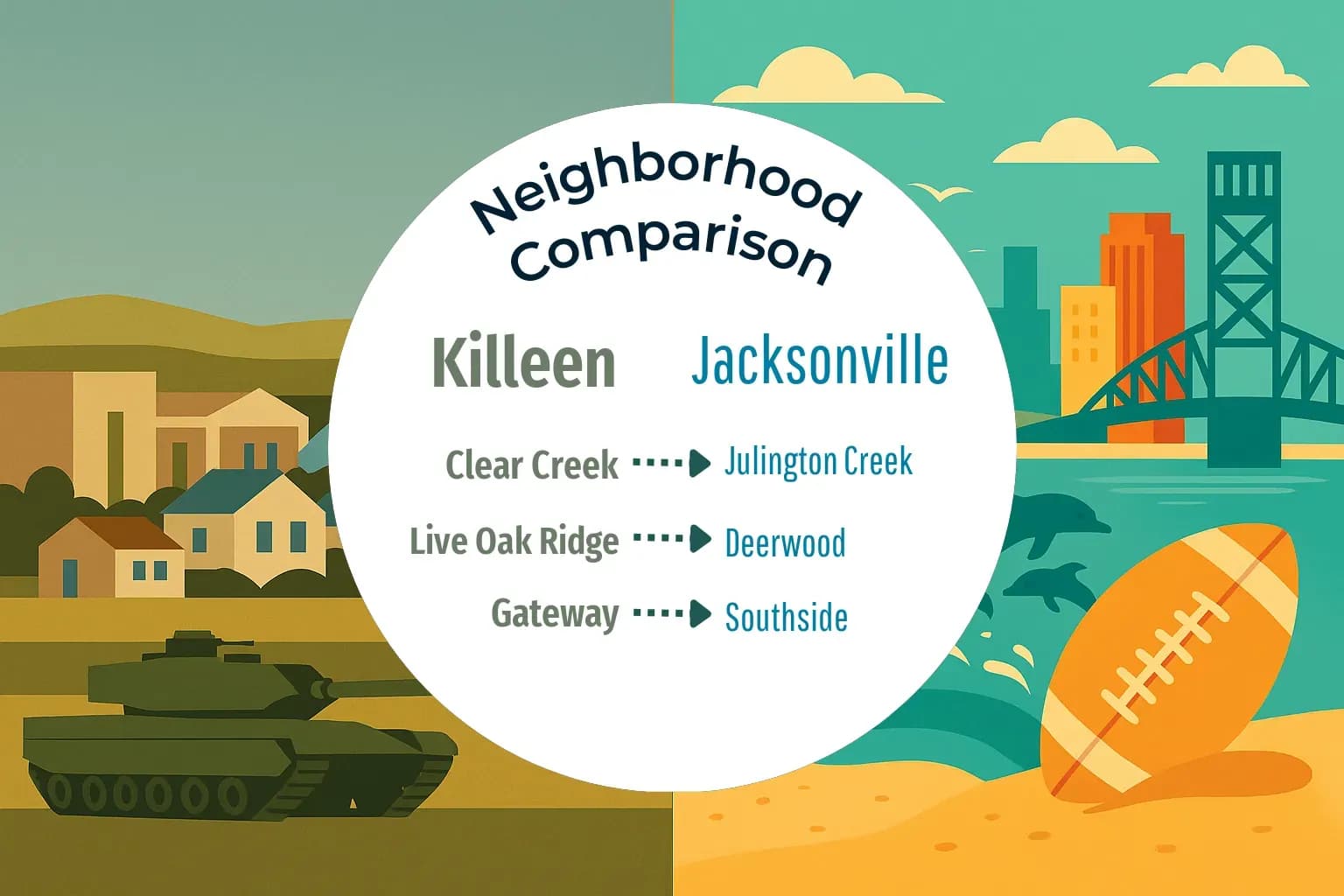 Killeen vs Jacksonville Neighborhood Comparison