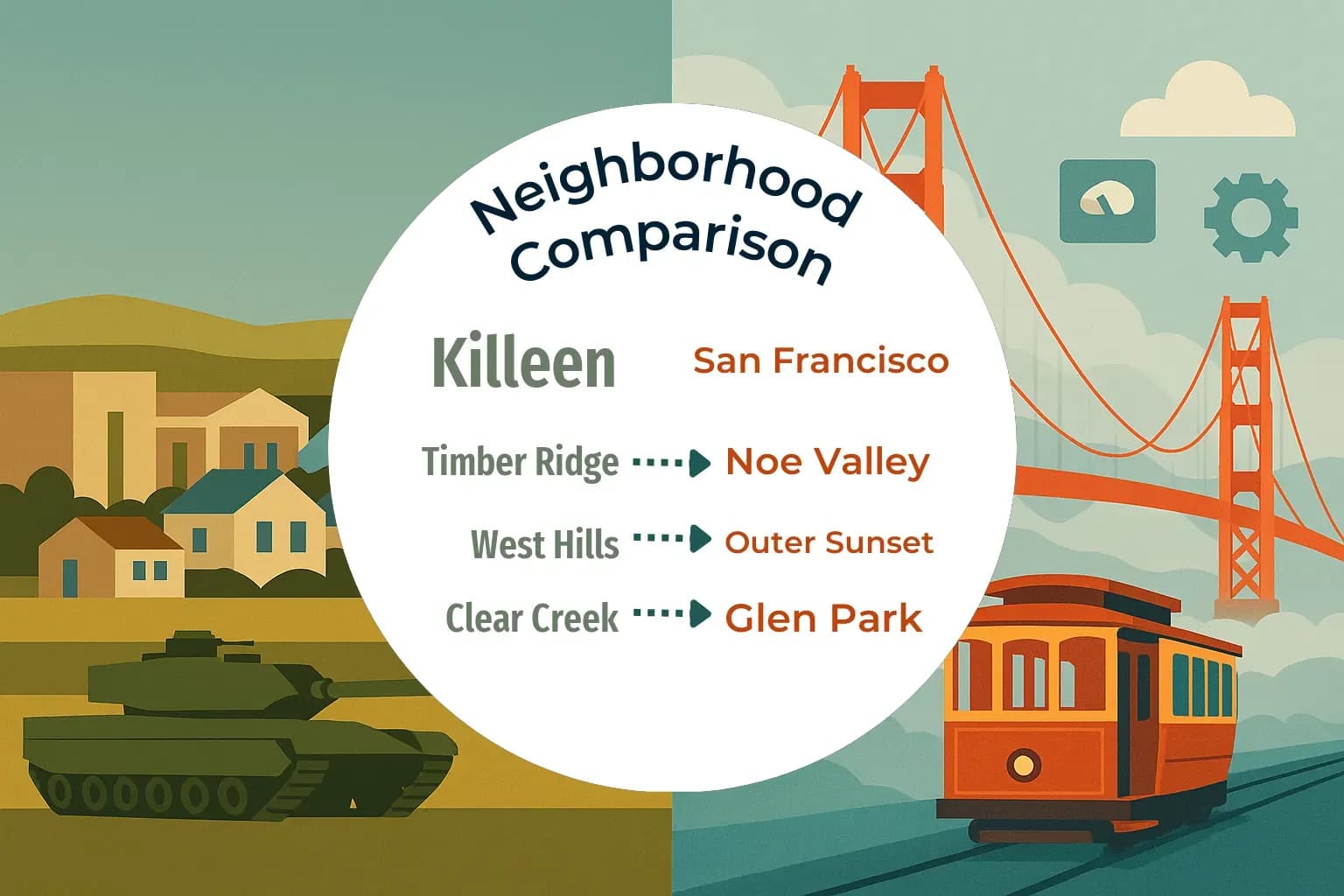 Killeen vs San Francisco Neighborhood Comparison