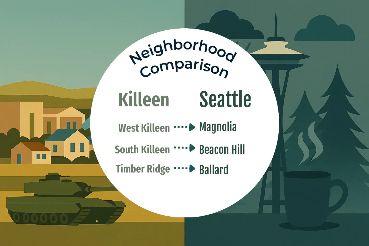 Killeen vs Seattle Neighborhood Comparison