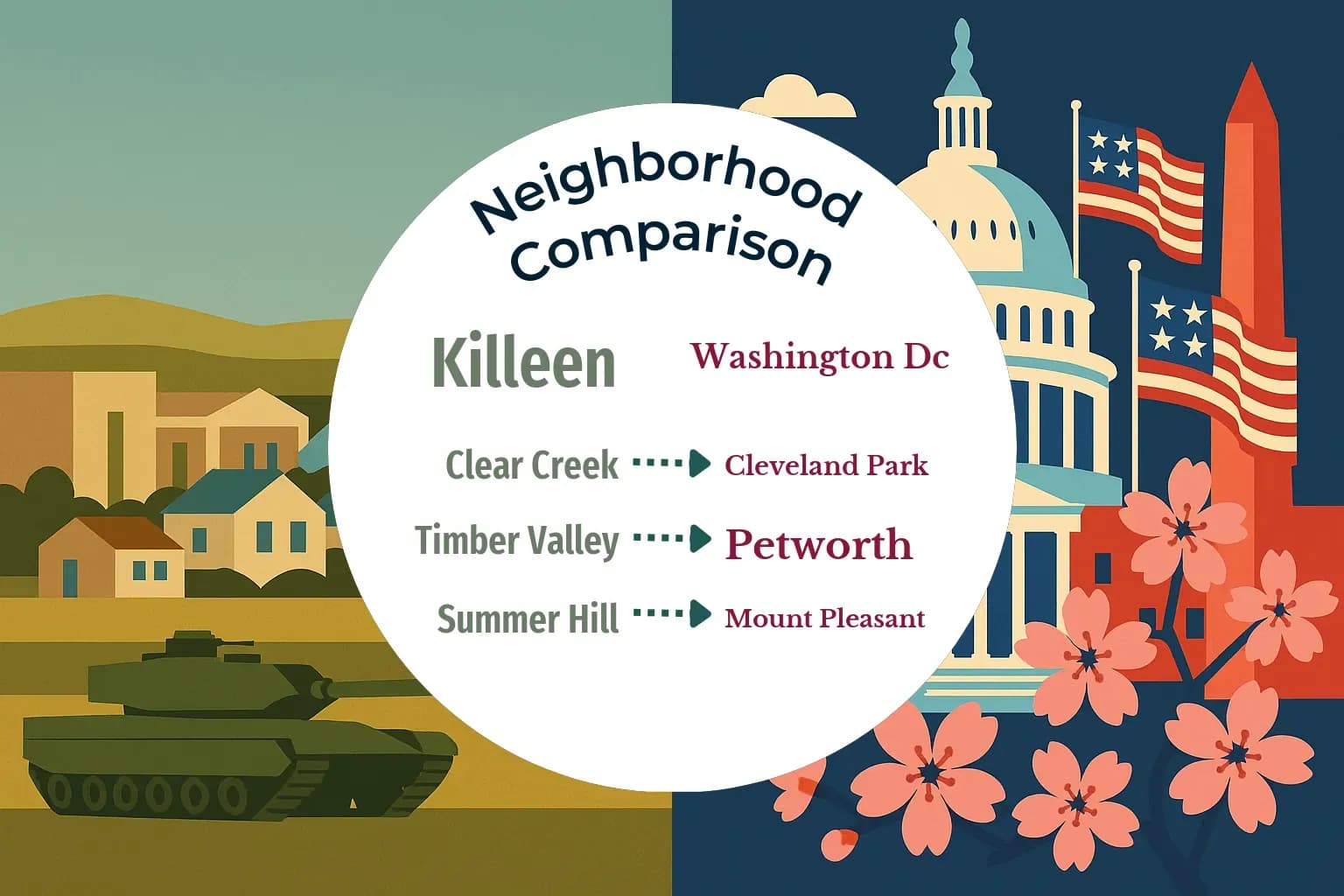 Killeen vs Washington DC Neighborhood Comparison