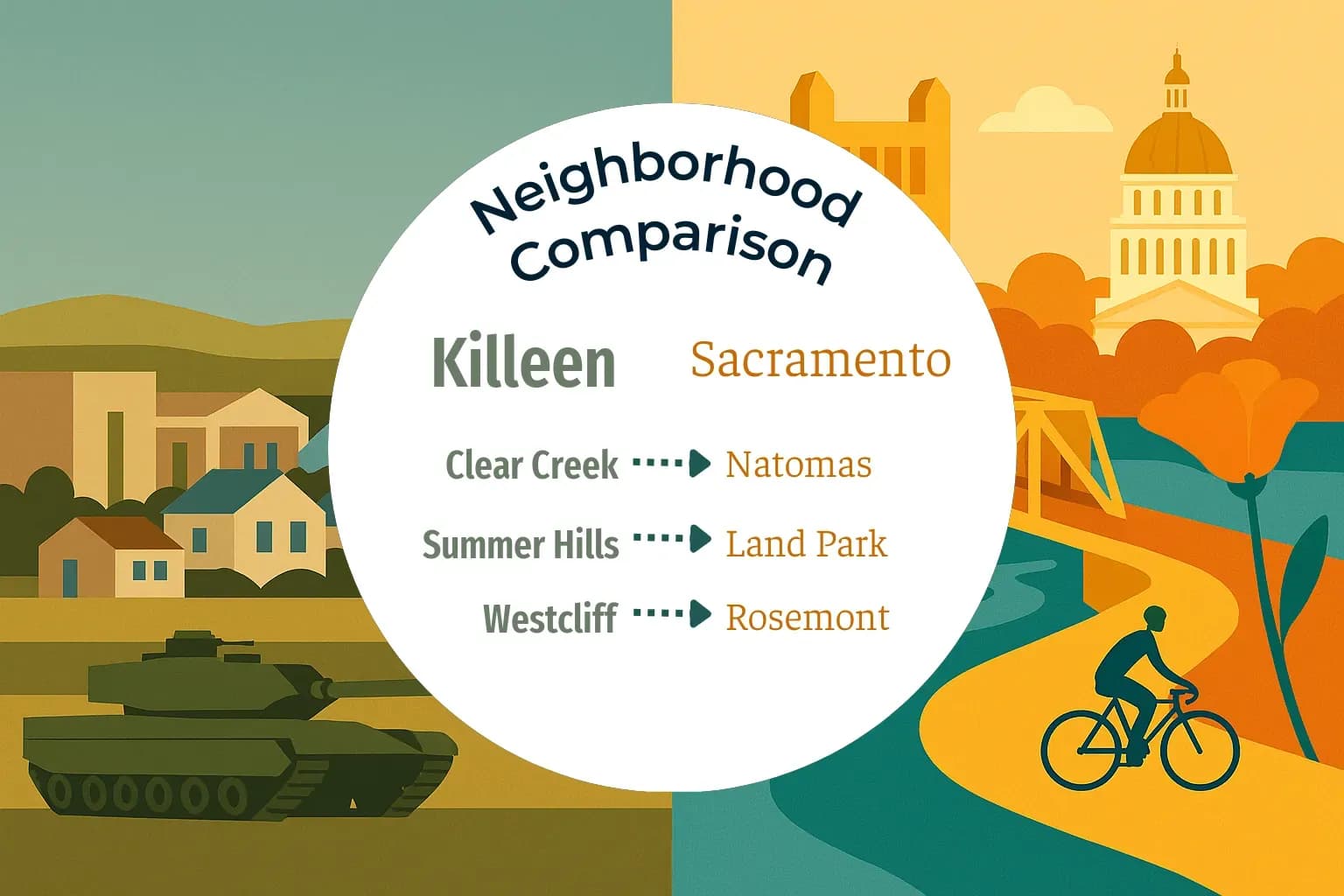 Killeen vs Sacramento Neighborhood Comparison