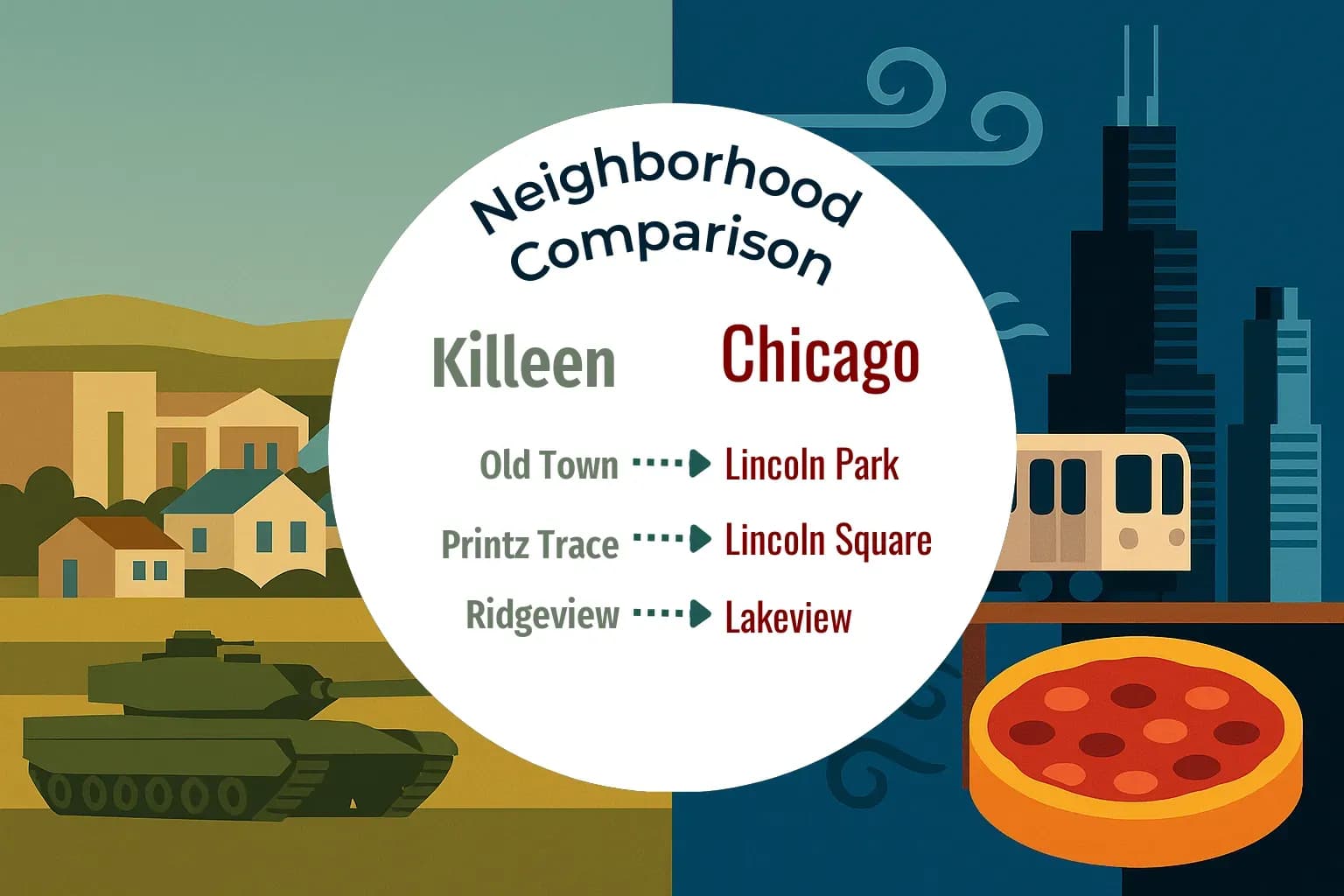 Killeen vs Chicago Neighborhood Comparison