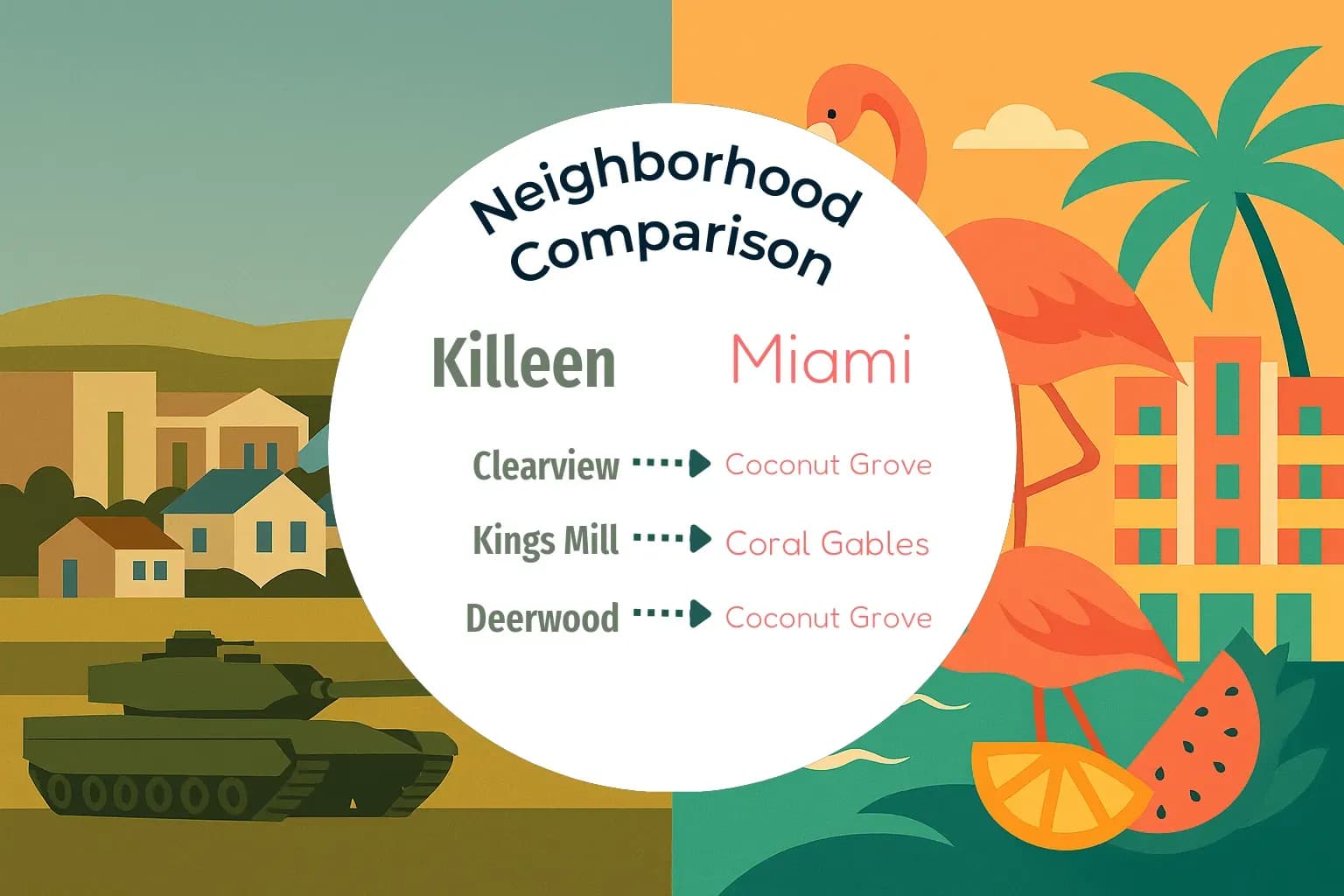 Killeen vs Miami Neighborhood Comparison