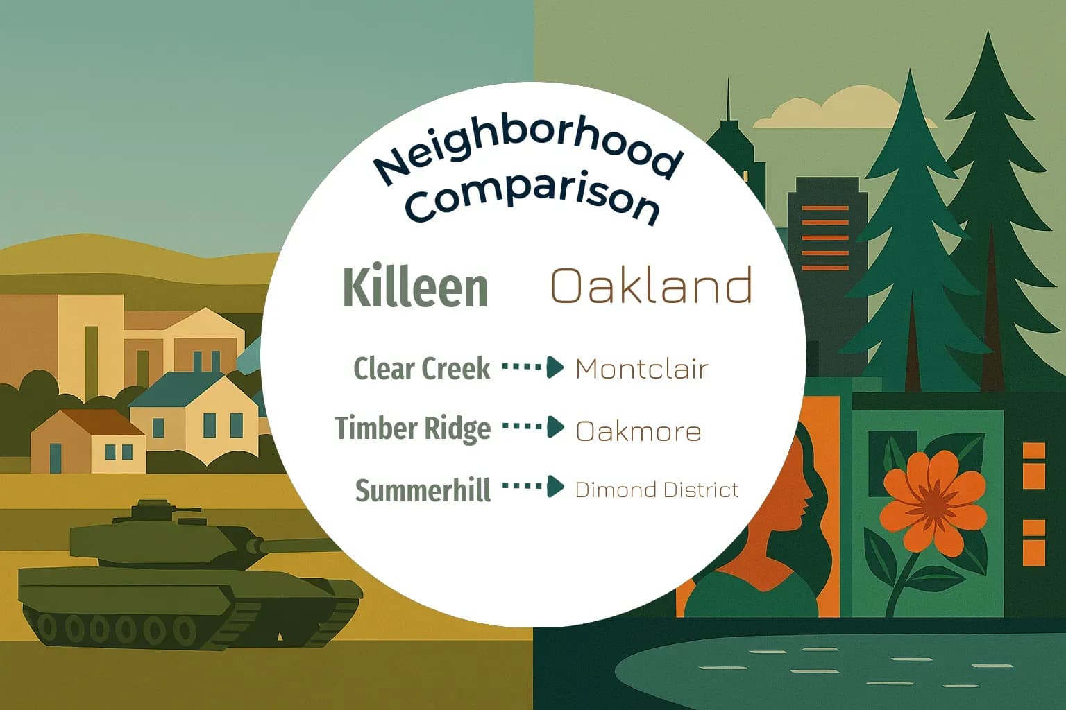 Killeen vs Oakland Neighborhood Comparison