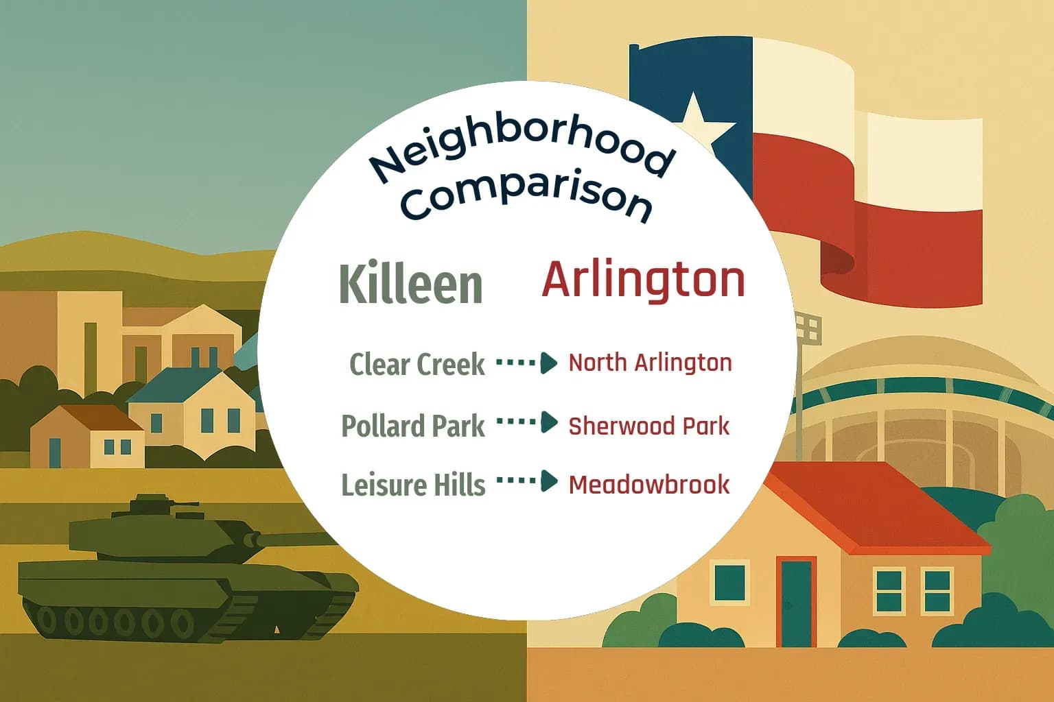 Killeen vs Arlington Neighborhood Comparison