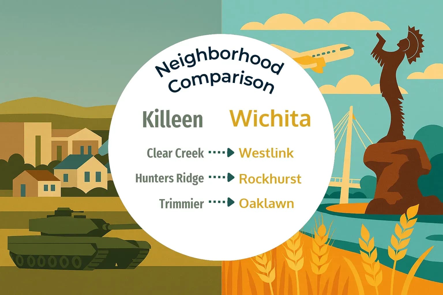 Killeen vs Wichita Neighborhood Comparison
