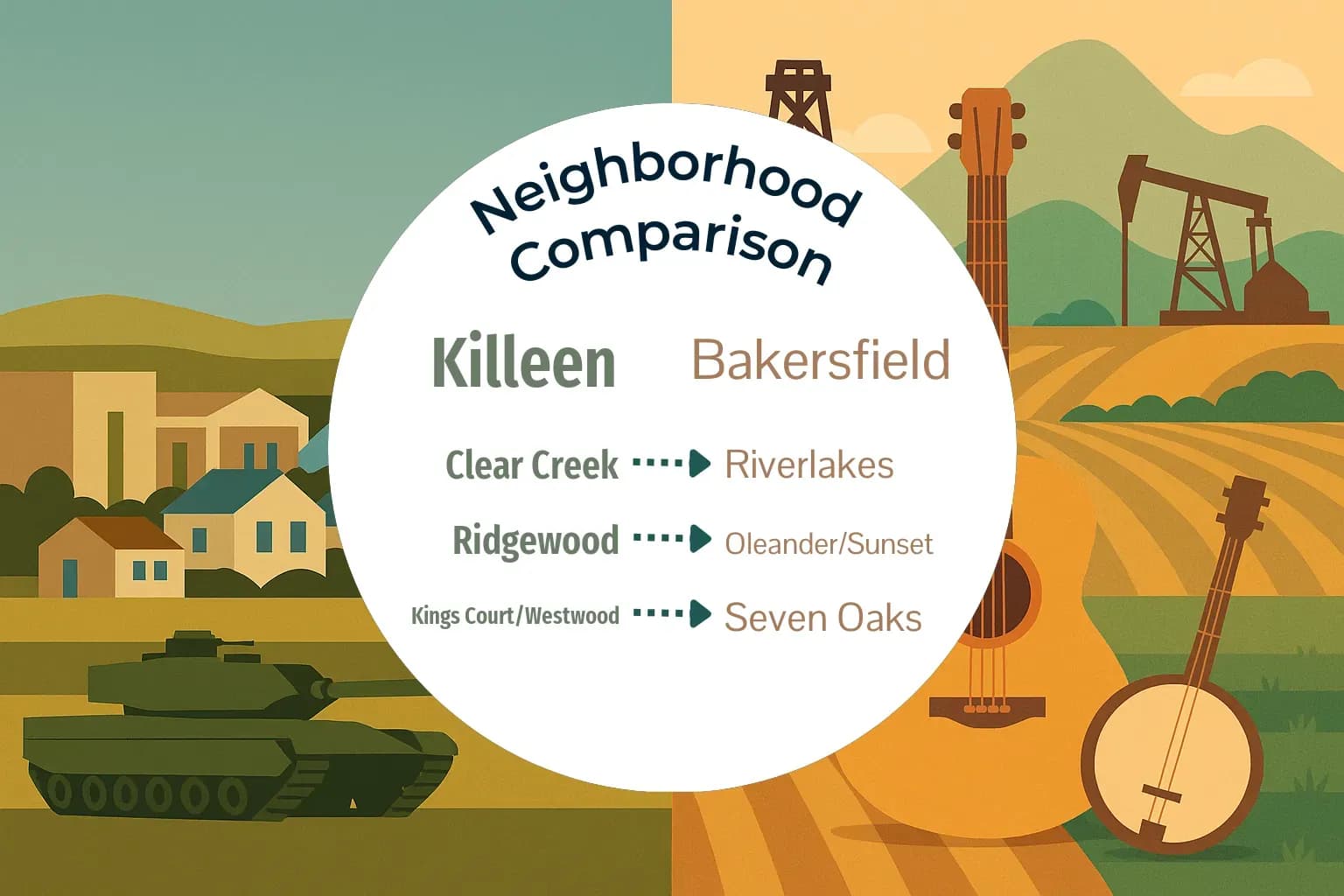 Killeen vs Bakersfield Neighborhood Comparison