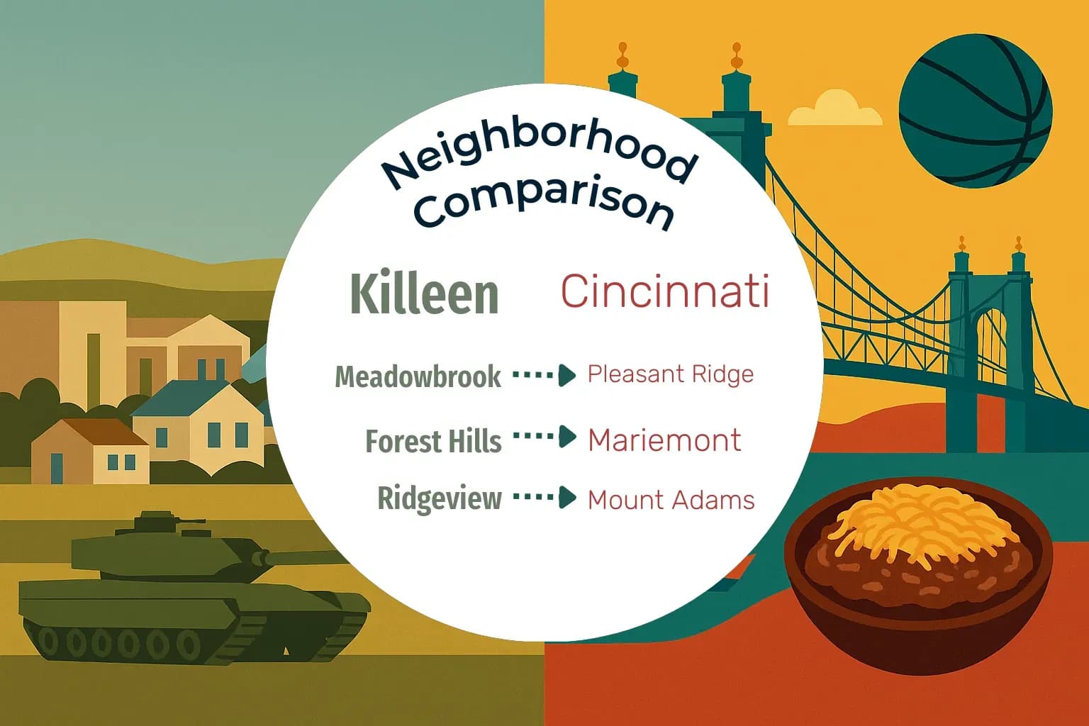 Killeen vs Cincinnati Neighborhood Comparison