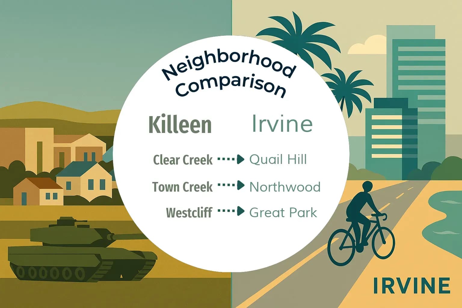 Killeen vs Irvine Neighborhood Comparison