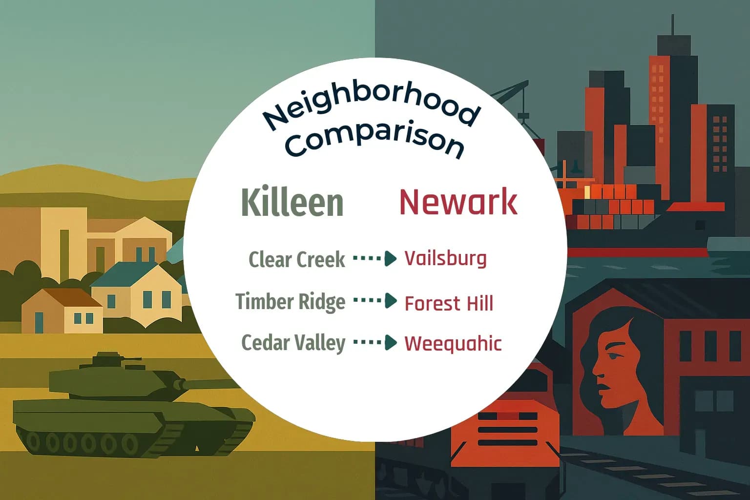 Killeen vs Newark Neighborhood Comparison