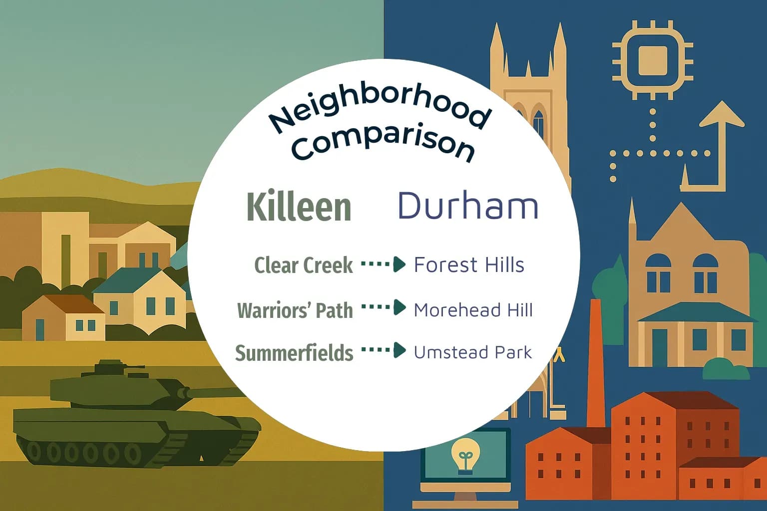 Killeen vs Durham Neighborhood Comparison