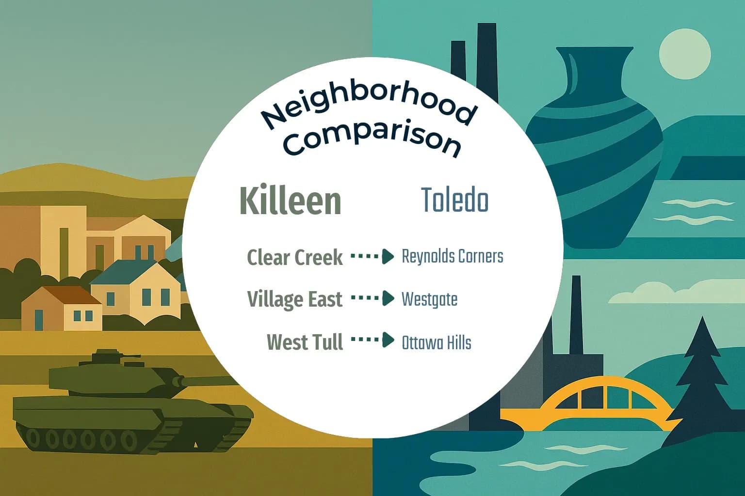 Killeen vs Toledo Neighborhood Comparison