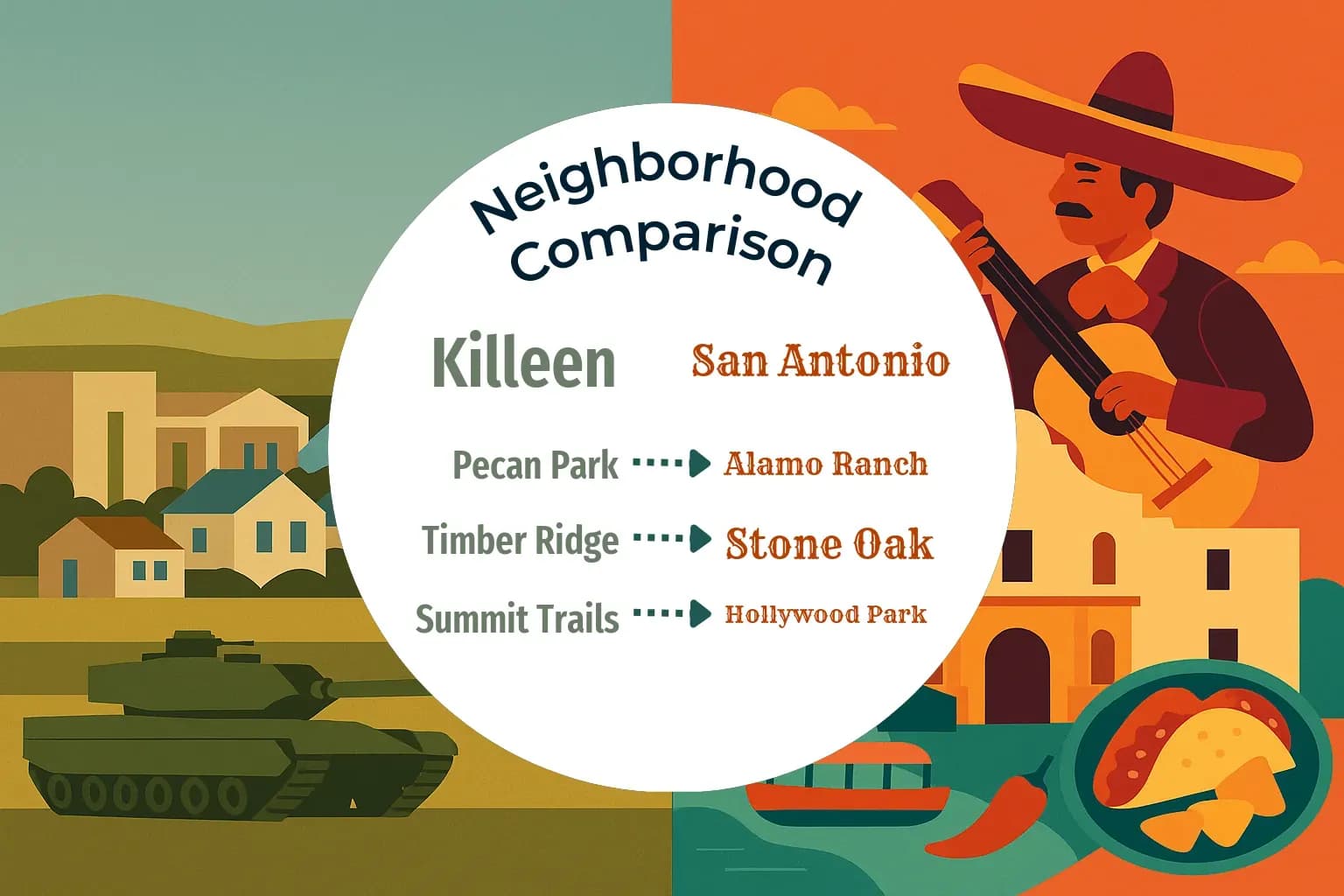 Killeen vs San Antonio Neighborhood Comparison