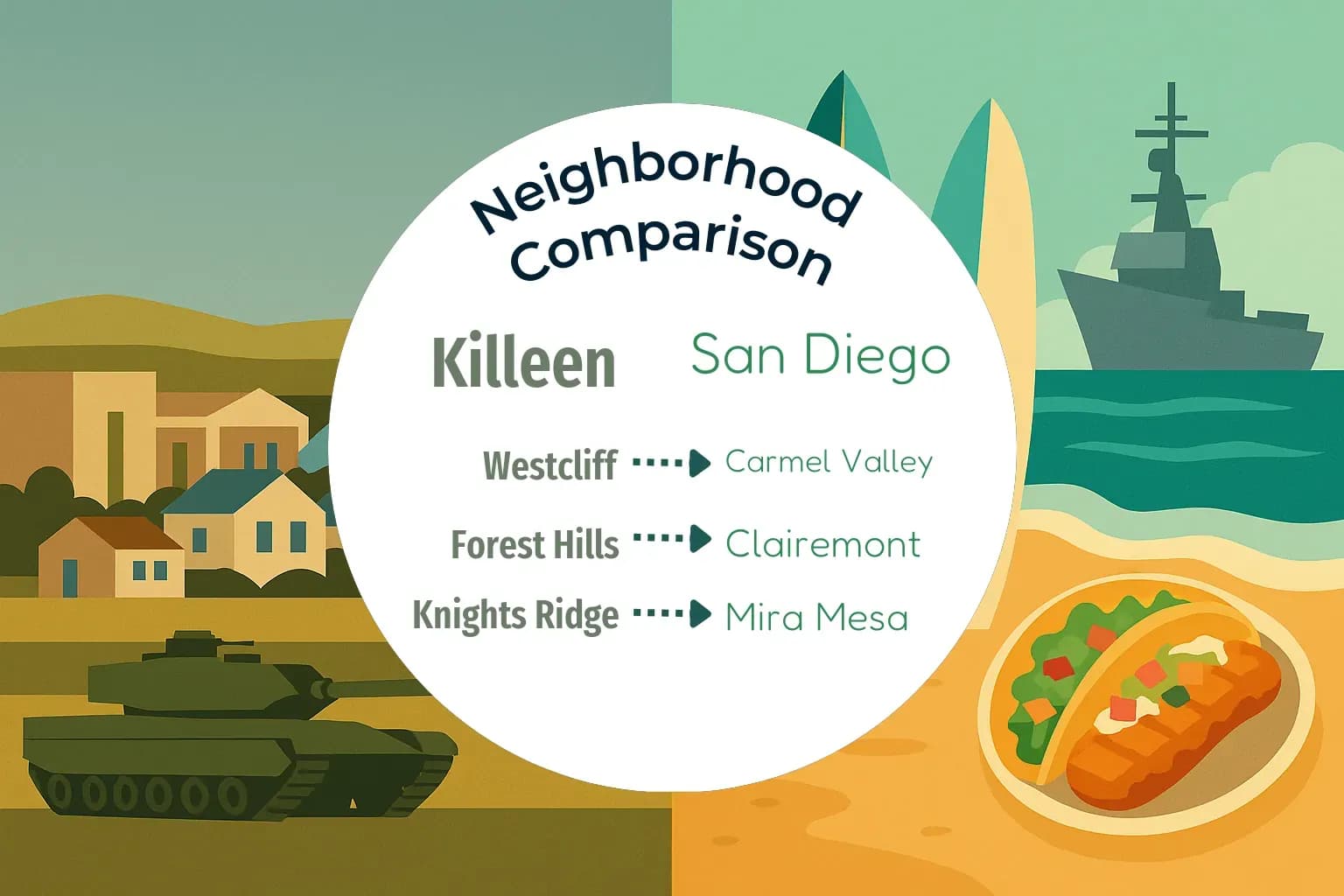 Killeen vs San Diego Neighborhood Comparison