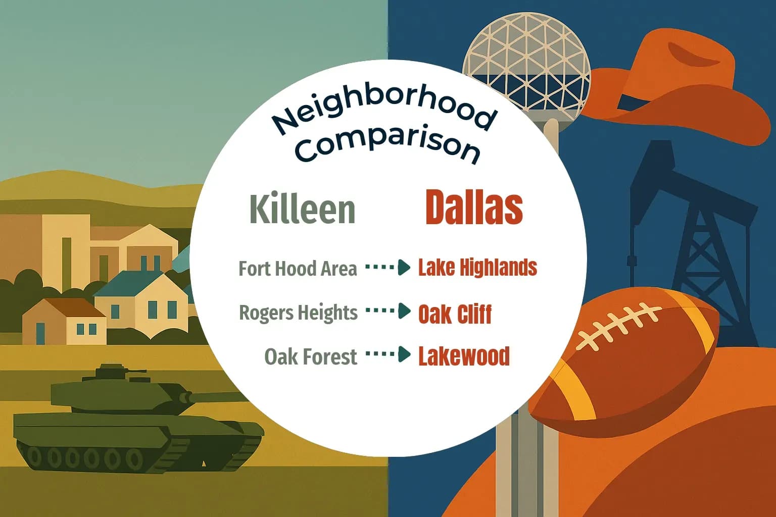 Killeen vs Dallas Neighborhood Comparison