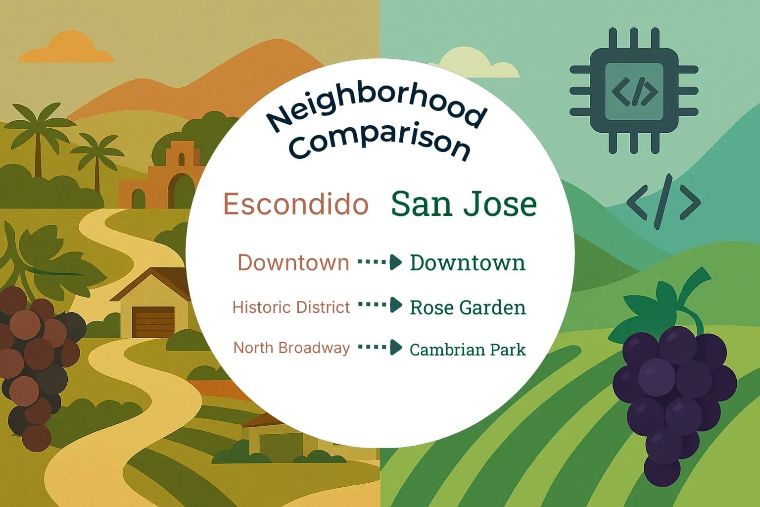Escondido vs San Jose Neighborhood Comparison