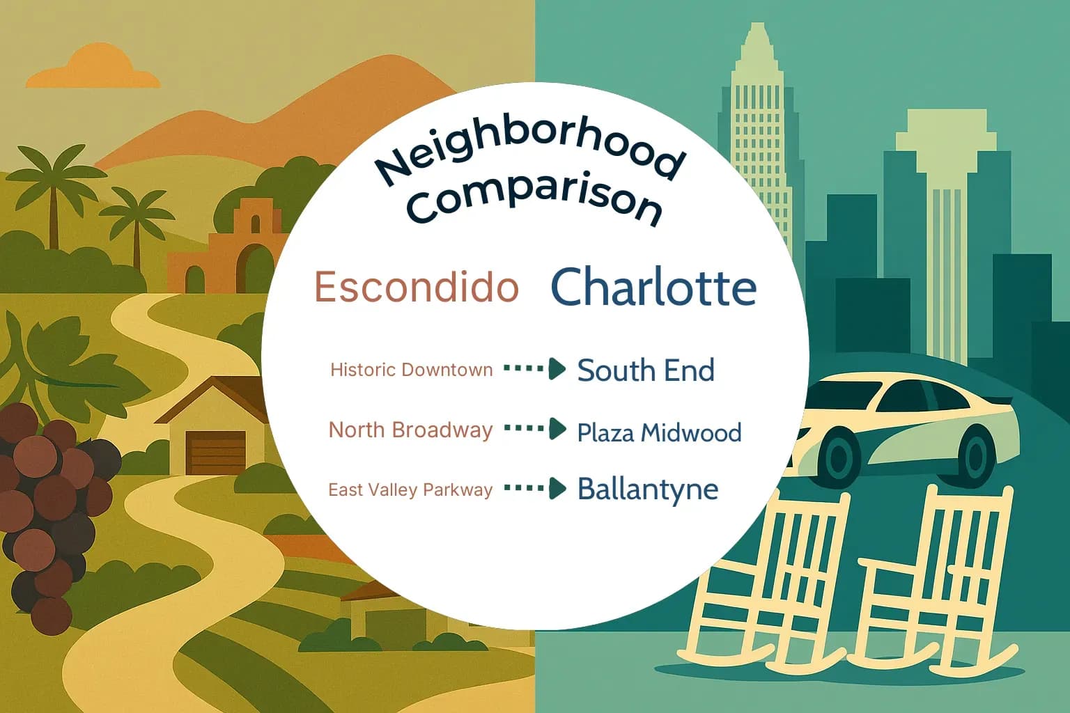 Escondido vs Charlotte Neighborhood Comparison