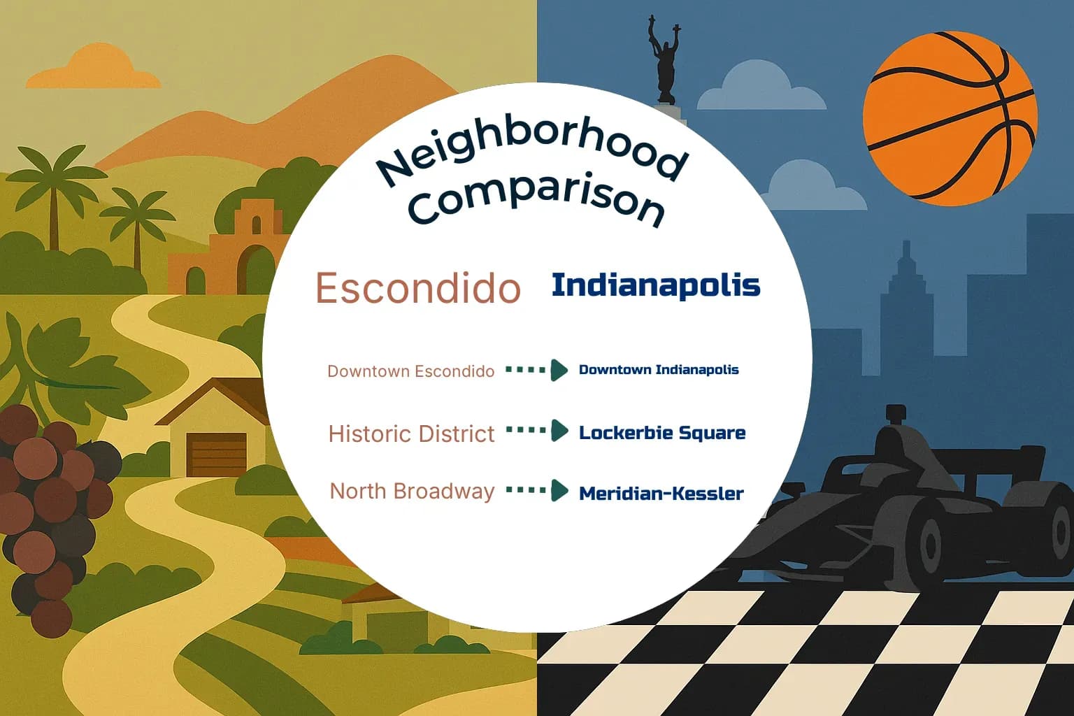 Escondido vs Indianapolis Neighborhood Comparison