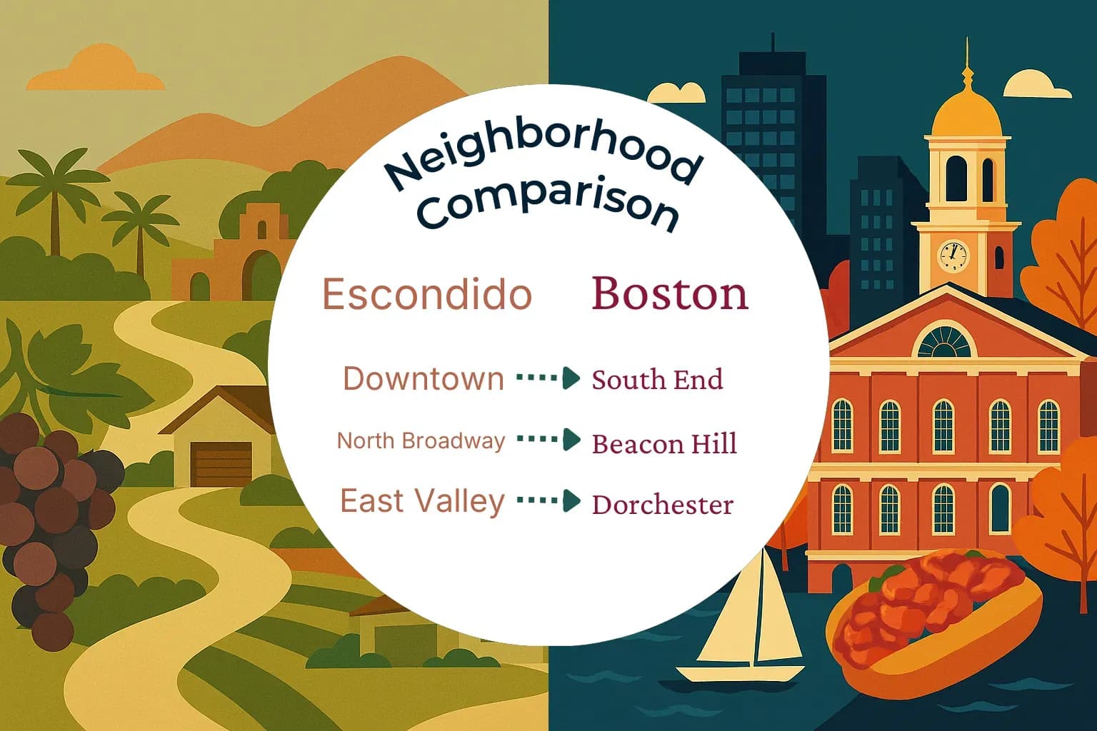 Escondido vs Boston Neighborhood Comparison