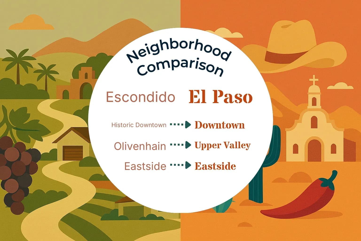 Escondido vs El Paso Neighborhood Comparison
