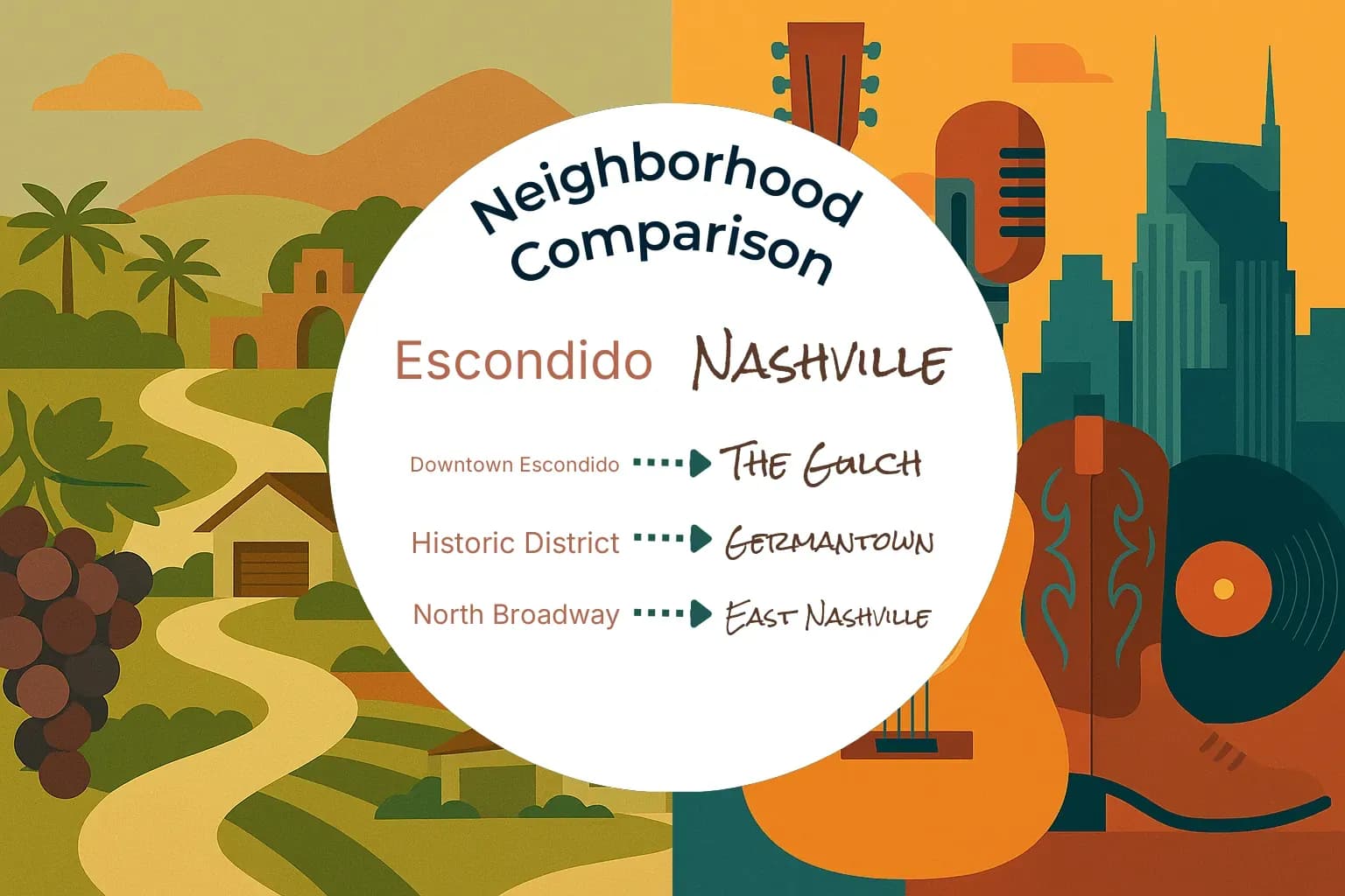 Escondido vs Nashville Neighborhood Comparison