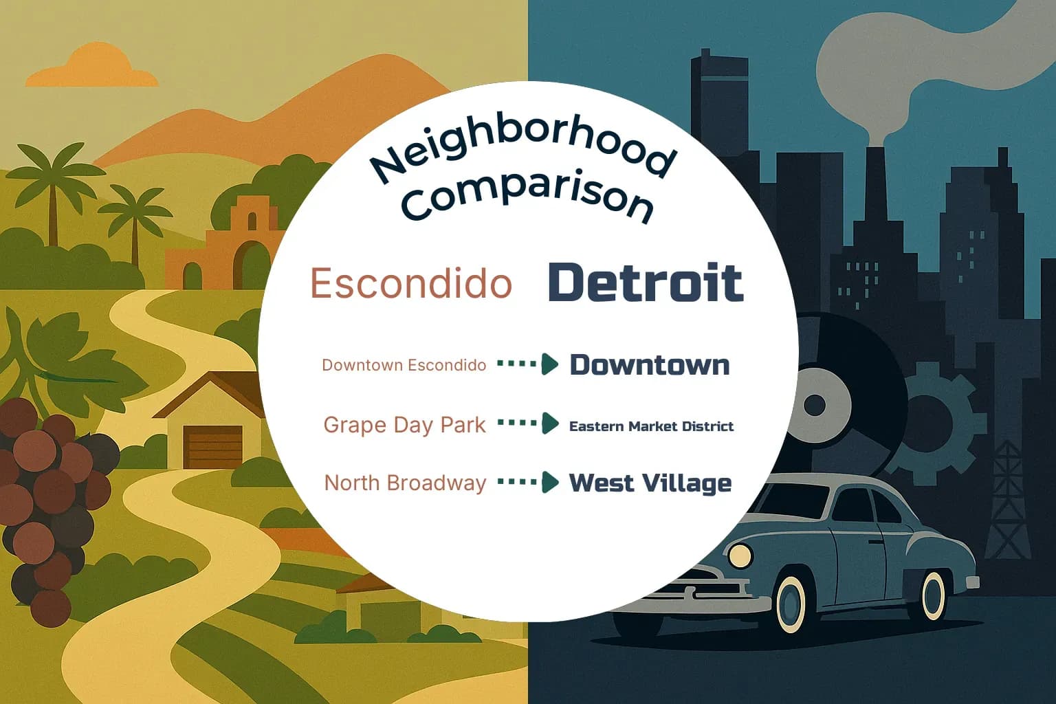 Escondido vs Detroit Neighborhood Comparison