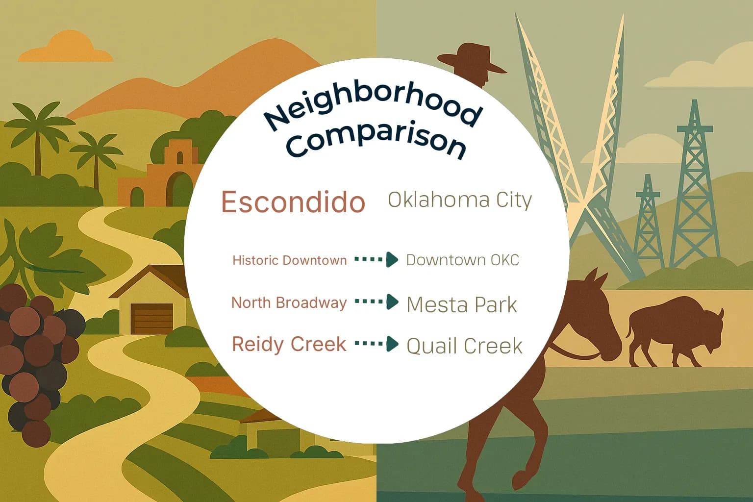 Escondido vs Oklahoma City Neighborhood Comparison