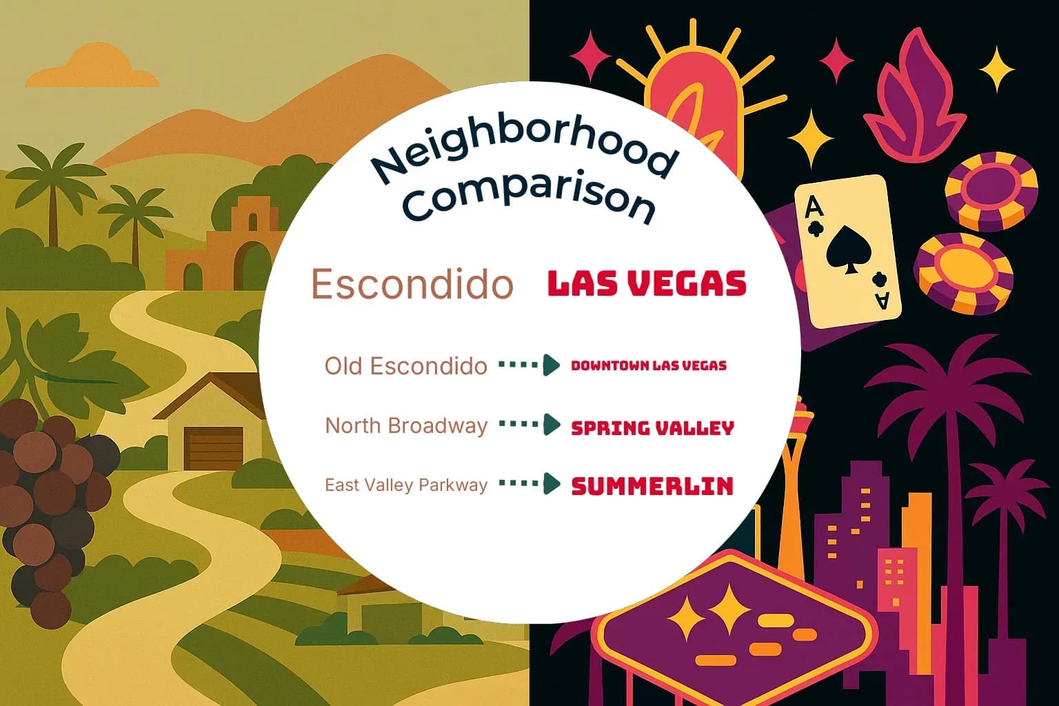 Escondido vs Las Vegas Neighborhood Comparison