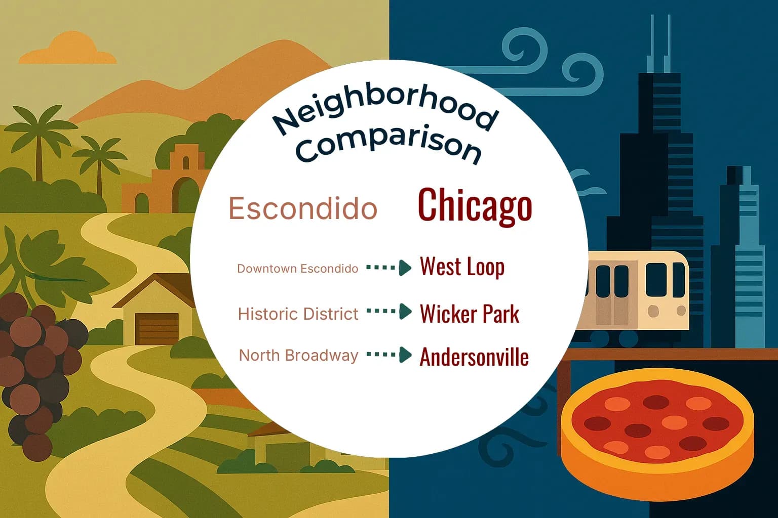 Escondido vs Chicago Neighborhood Comparison